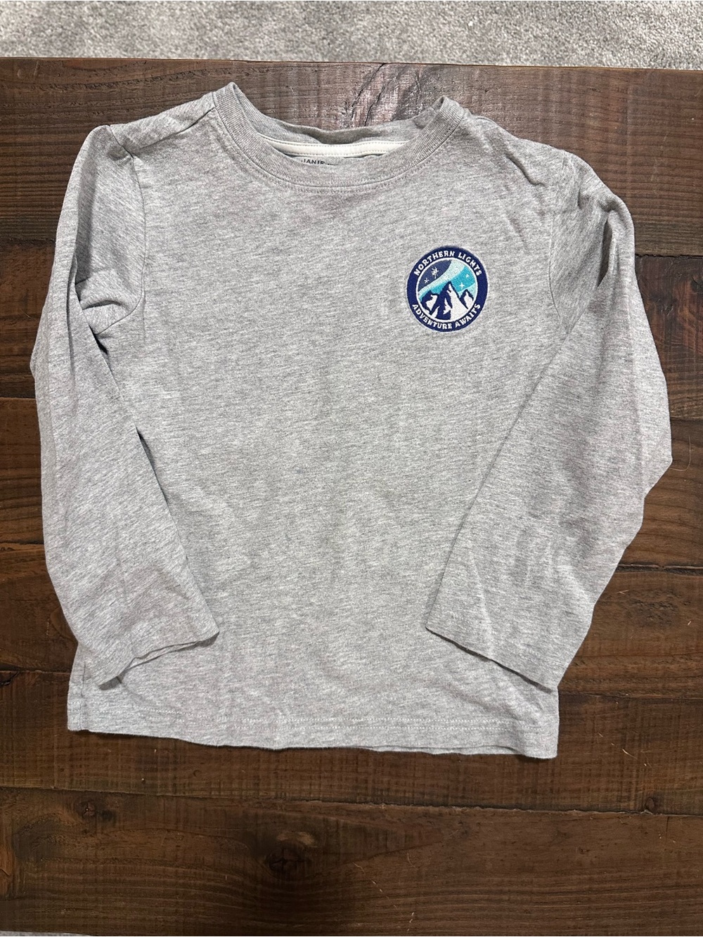 Janie and Jack Grey Long-Sleeve Tee with Mountain Patch